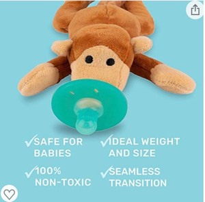 lot 162 image: Six baby pacifiers - monkey plush - retail between $17 and $25 each