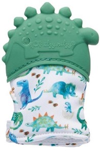 lot 163 image: baby Silicone Infant Teething Mitten Teether Glove Mitt Toy - Dinosaur 2pk -
