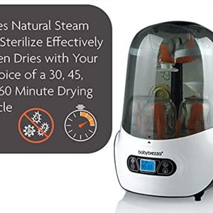 lot 171 image: Baby Brezza Baby Bottle Sterilizer and Dryer Machine �� Electric Steam Sterilization - Universal Fit - Pacifiers, Glass, Plastic, and Newborn Feeding Bottles