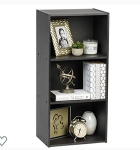 lot 174 image: IRIS USA 3 Tier Cube Bookshelf Storage Cubby Shelf, Bookcase, Black , CX-2