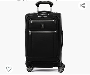 lot 208 image: Travelpro Platinum Elite Softside Expandable Spinner Wheel Luggage, Shadow Black, Carry-On 21-Inch