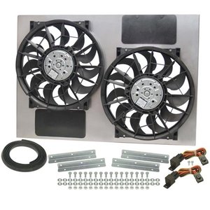 lot 210 image: DERALE Dual 13 in 4000 CFM HO RAD Electric Cooling Fan PN 16927