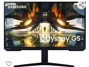 lot 223 image: SAMSUNG Odyssey G52A Series 32-Inch WQHD (2560x1440) Computer Monitor, 165Hz, IPS Panel, HDR400, G-Sync, Ultrawide Game View, Height Adjustable Stand (LS32AG520PNXZA), Black