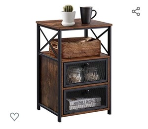 lot 228 image: VECELO Night Stand, End Side Table with Storage Space and Door,Modern Nightstands for Living Room,Bedroom, Brown