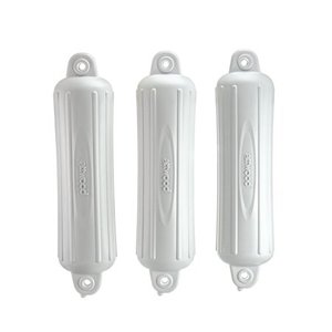 lot 233 image: Attwood 93553P2 SoftSide Boat Fender, White, 5-Inch x 22-Inch, Pack of 3
