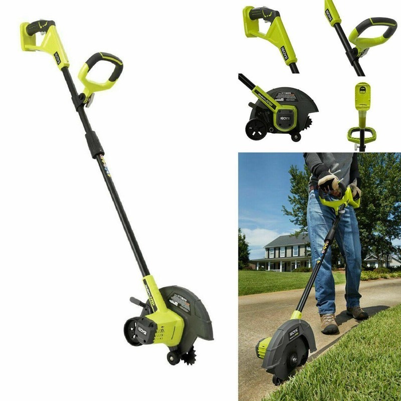 lot 24447 image: Ryobi ONE 9 in. 18-Volt Lithium-Ion Cordless Edger Trimmer Bare Tool (Tool Only)- Retail $132.22