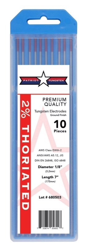 lot 24524 image: 2% Thoriated TIG Welding Tungsten Electrodes 18in. Red EWTh-2 , (Set of 3) - Retail $77.97