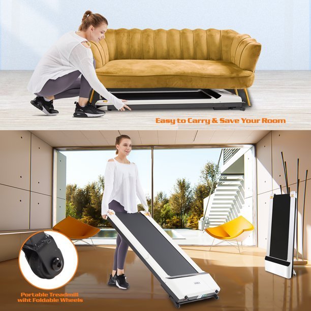 lot 24977 image: FAMAPY 0.65HP under Desk Portable Electric Treadmill Walking Board - 43 X 19.7 -Retail $169.61