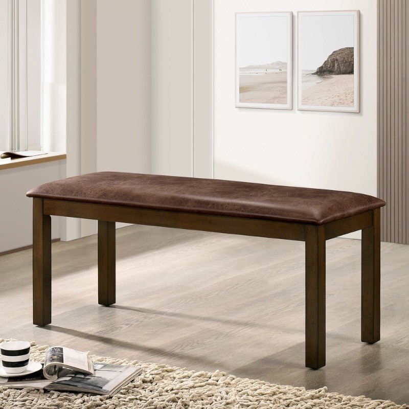 lot 25133 image: Furniture of America San Gabriel Transitional Brown Padded Bench Retail$111.99