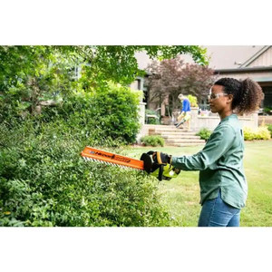 lot 23496 image: Ryobi ONE 18V 22 in. Cordless Battery Hedge Trimmer (Tool Only) - Retail $109.00