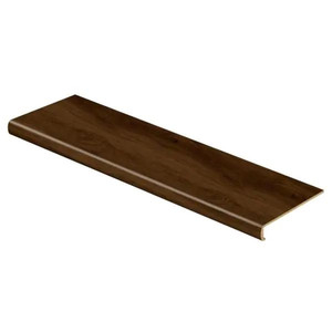 lot 23509 image: Cap A Tread - Saratoga Hickory 47 in. Length x 12-18 in. Wide x 1-1116 in. Thick Laminate Right Return to Cover Stairs 1 in. Thick, Medium - Retail $58.11