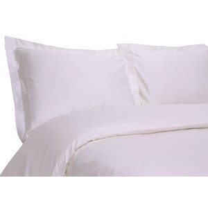 lot 23515 image: T400 Hemstitch Solid Duvet Set - FullQueen, White - Retail $50.35