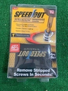 lot 24046 image: Ontel - Speed Out Titanium Damaged Screw Bolt Extractor - 4 piece Set w Storage Case - Retail $19.97