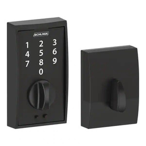 lot 24048 image: Schlage Touch Keyless Touchscreen Deadbolt with Century Trim - Retail $142.00