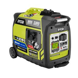 lot 24338 image: Ryobi   2300-Watt Recoil Start Bluetooth Super Quiet Gasoline Powered Digital Inverter Generator with CO Shutdown Sensor - Retail $699.00