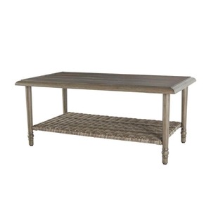 lot 24398 image: Hampton Bay - Windsor Brown Metal Outdoor Patio Coffee Table - Retail $339.00
