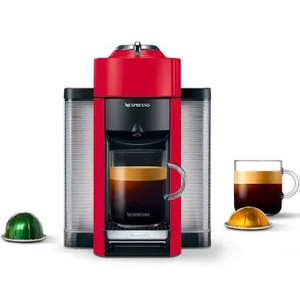 lot 8272 image: Nespresso Vertuo Coffee and Espresso Maker by DeLonghi, Shiny Red