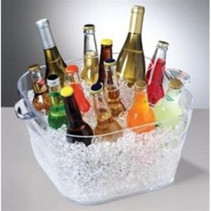 lot 8283 image: Prodyne Big Square Party Tub (Clear)