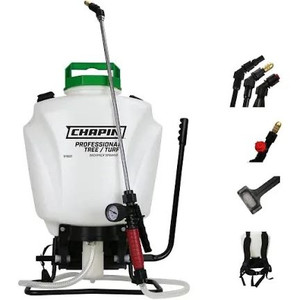 lot 8287 image: Chapin 61900 4-Gallon Tree and Turf Pro Commercial Backpack Sprayer with Stainless Steel Wand