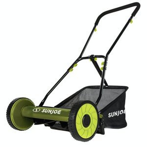 lot 8288 image: Sun Joe MJ500M Manual Reel Mower w Grass Catcher 16 inch