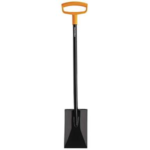 lot 8323 image: Fiskars Steel D-Handle Flat Square Garden Spade, Gardening Tools for Edging, Digging, Weed Removal, Heavy Duty, 46 Inch, BlackOrange