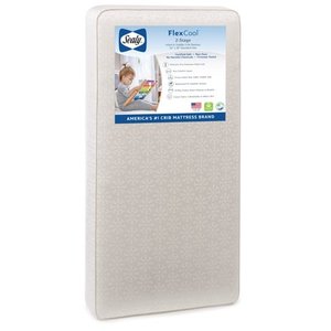 lot 8324 image: Sealy FlexCool 2-Stage Crib and Toddler Mattress, Airy Comfort, Breathable Cotton Cover