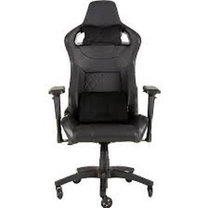 lot 8347 image: Black Faux Leather Gaming Chair - Unknown hardware