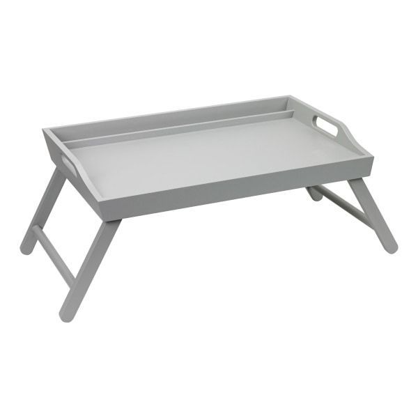 lot 7370 image: Rossie Home - Wood Media Bed Tray for 17.3 Laptop or Tablet - Calming Gray