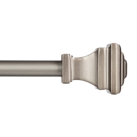 lot 7729 image: Kenney Milton 58 Fast Fit Easy Install Decorative Window Curtain Rod 66-120 Pewter
