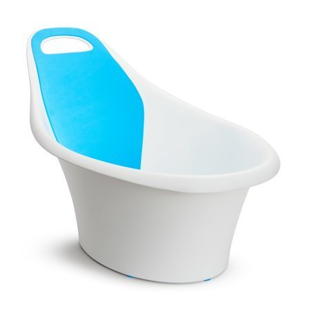 lot 6920 image: Munchkin Sit and Soak Non-Slip Baby Bath Tub with Built In Support Baby Bump, 0-12 Months, White