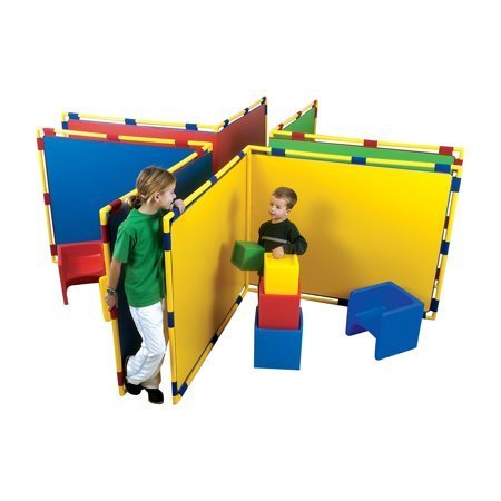 lot 7401 image: Childrens Factory Big Screen Right Angle Room Divider - yellow divider only