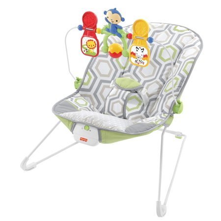 lot 7427 image: Fisher-Price Baby Bouncer - Geo Meadow, Infant Soothing and Play Seat