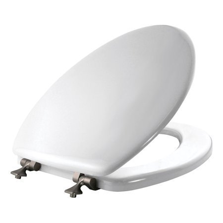 lot 7467 image: Mayfair Elongated White Molded Wood Toilet Seat