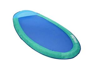 lot 7959 image: SwimWays Spring Float Inflatable Pool Lounger with Hyper-Flate Valve, Aqua