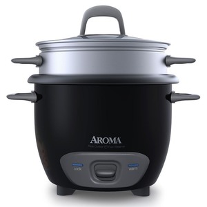 lot 7980 image: Aroma Arc-743-1NGB 6-Cup Pot Style Rice Cooker - small dents
