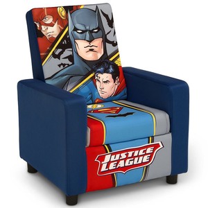 lot 7984 image: DC Comics Justice League Youth High Back Upholstered Chair by Delta Children