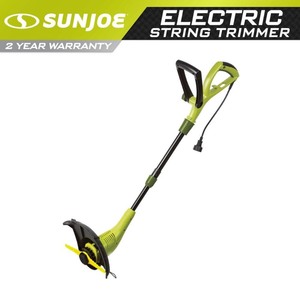 lot 8014 image: Sun Joe - 4.5-Amp Electric SharperBlade 2-in-1 Stringless Lawn Trimmer and Edger - Green