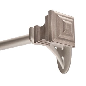 lot 8059 image: Kenney Milton 58 Fast Fit Easy Install Decorative Window Curtain Rod 66-120 Pewter