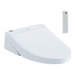 lot 8073 image: TOTO C5 Washlet Electric Bidet Seat for Elongated Toilet in Cotton White with Premist and EWATER Wand Cleaning