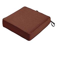 lot 8086 image: Classic Accessories Montlake FadeSafe Water-Resistant Patio Cushion Set 21 x 20 x 4 inch Heather Henna
