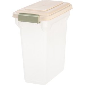 lot 8090 image: IRIS USA 15 Quart Airtight Pet Dog or Cat Food Container Almond