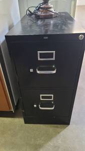 lot 5679 image: Black 2 Door Filing Cabinet