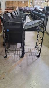 lot 5708 image: 2 Black Metal Office Organizers on Wheels