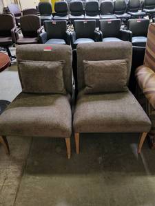 lot 18529 image: (2) Armless Chairs W Pillows&nbsp