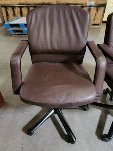 lot 18541 image: Brown Leather Office Chair