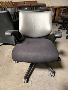 lot 18569 image: Office Chair with Metallic Back Rest