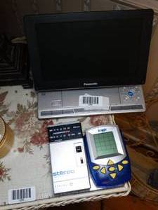 lot 1254 image: Older Electronics Lot - Travel DVD w Power Cord - Game and Radio