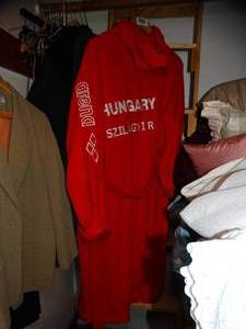 lot 1268 image: Large Red Hooded Arena Mens Robe  Hungary - Szilagyir