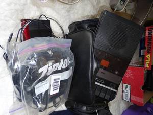 lot 1300 image: Variety of Realistic  Radio Shack Portable Radios  Tape Player and Case