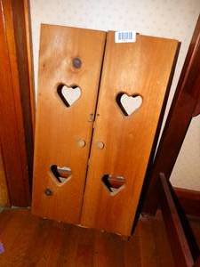 lot 1351 image: Wood Heart Wall Cabinet